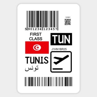 Tunis Tunisia travel ticket Sticker